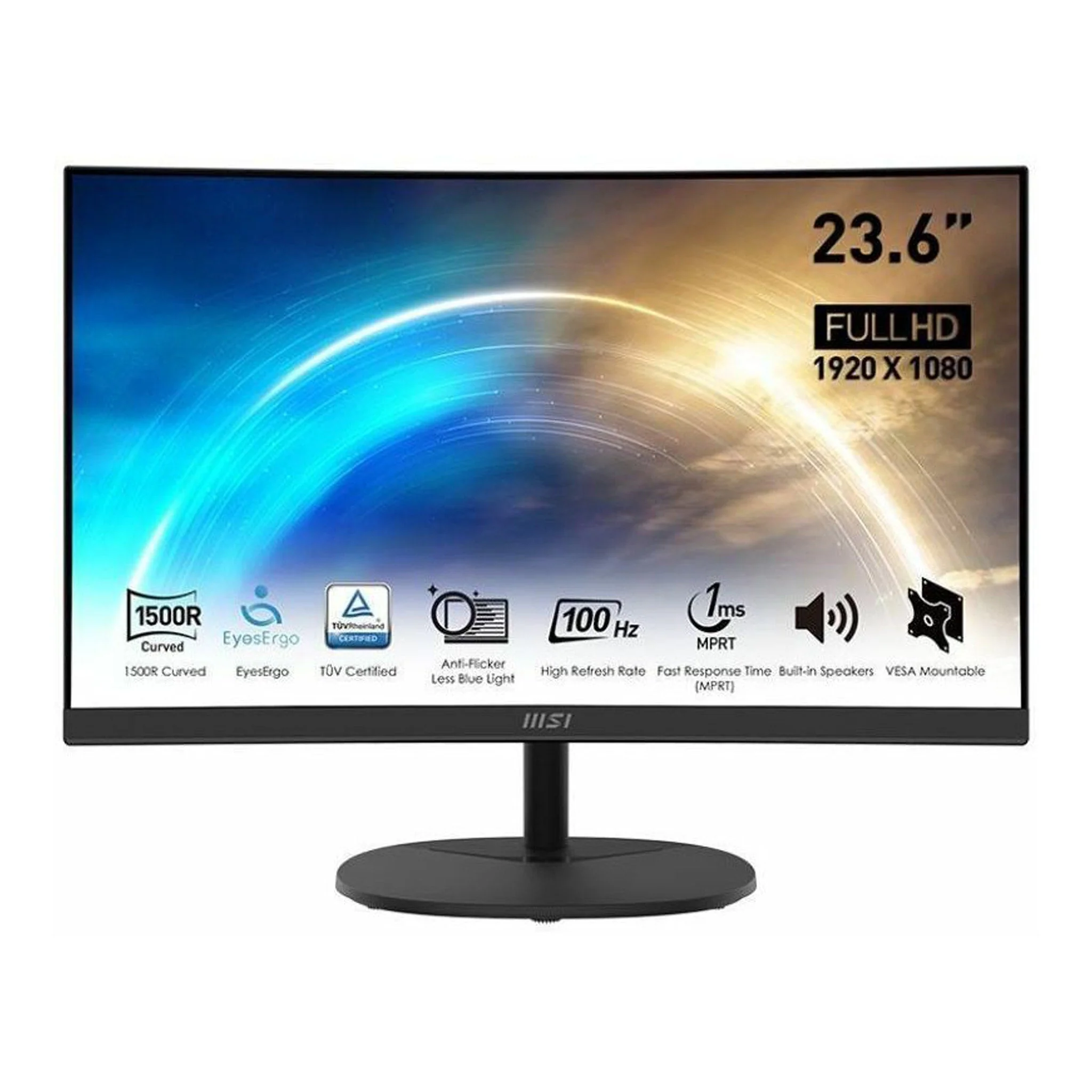 MSI Pro MP2412C Professional 24" Class Full HD Curved Screen LCD Monitor - 16:9 - Image 2