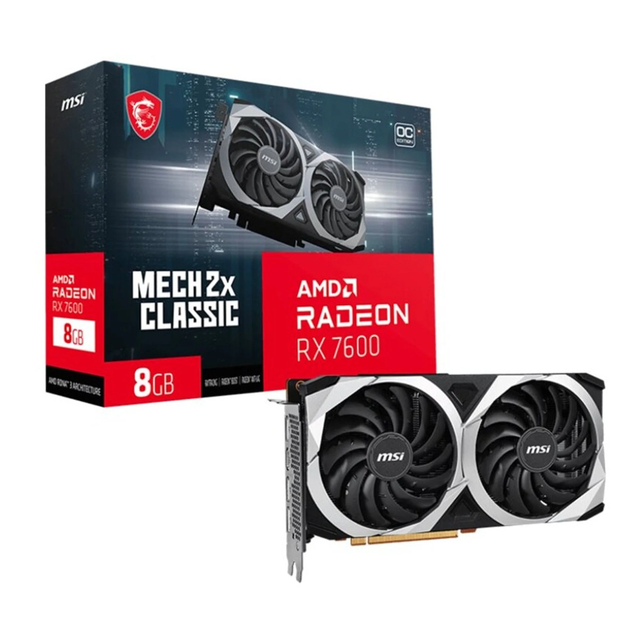MSI R7600M2XC8C AMD Radeon RX 7600 Graphic Card - 8GB GDDR6