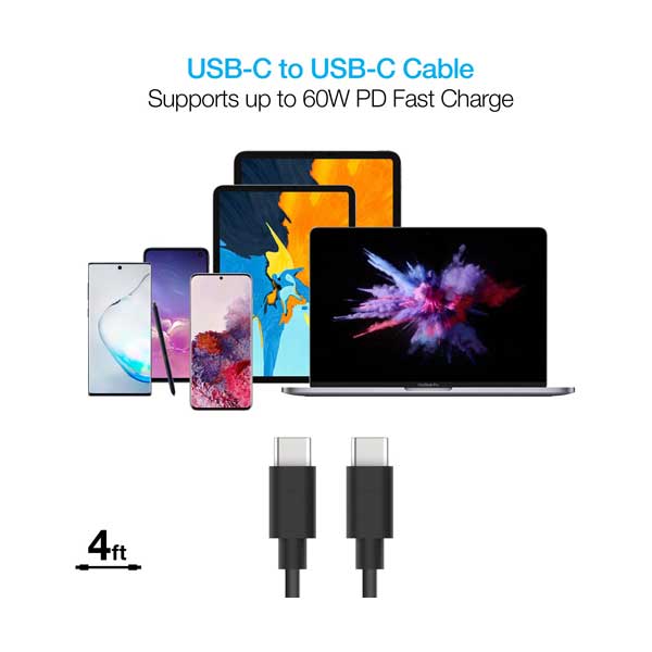 naztech 15398 20W USB-C PD + 12W USB Fast Car Charger with 4ft Black Male to Male USB-C Cable - Image 5
