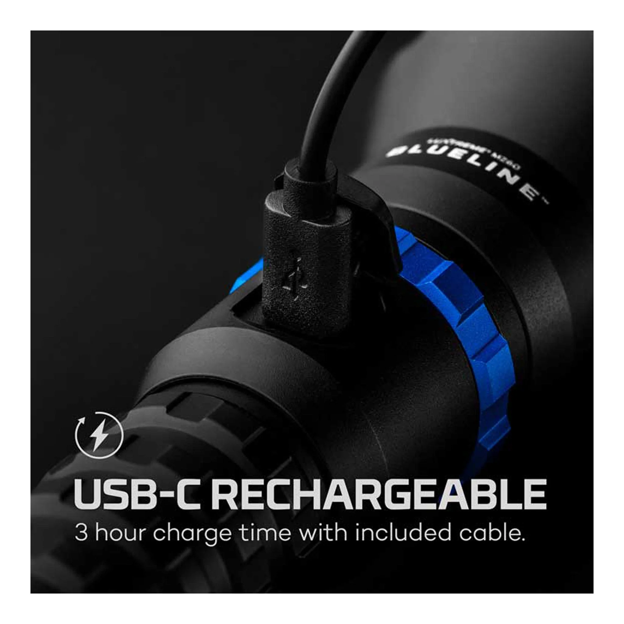 NEBO NEB-FLT-0026 Luxtreme MZ60 Blueline USB-C Rechargeable Flashlight - Image 3