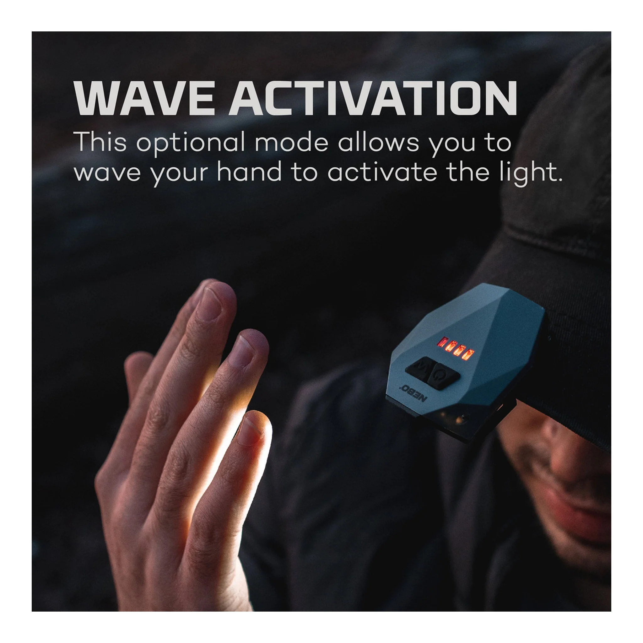 NEBO NEB-HLP-0004 EINSTEIN Rechargeable Cap Light with Wave Activation - Image 4