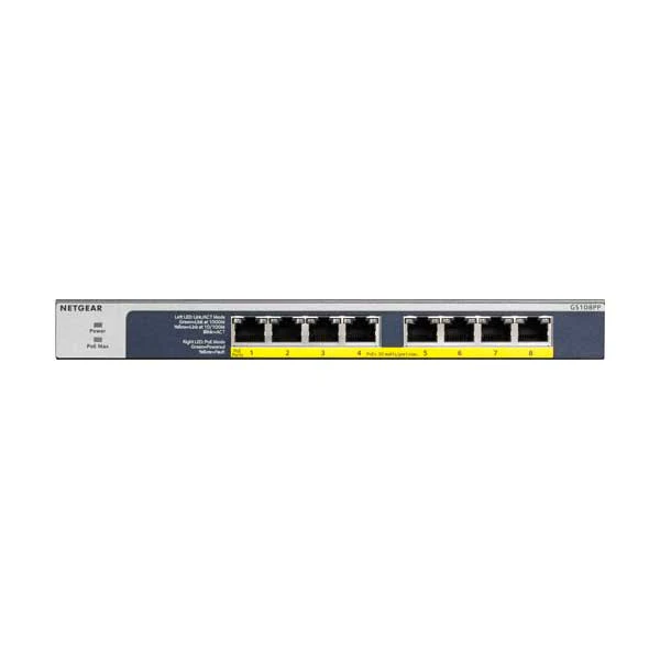NETGEAR GS108PP-100NAS 8-Port Gigabit Ethernet High-Power PoE+ Unmanaged Switch with 123W FlexPoE - Image 2