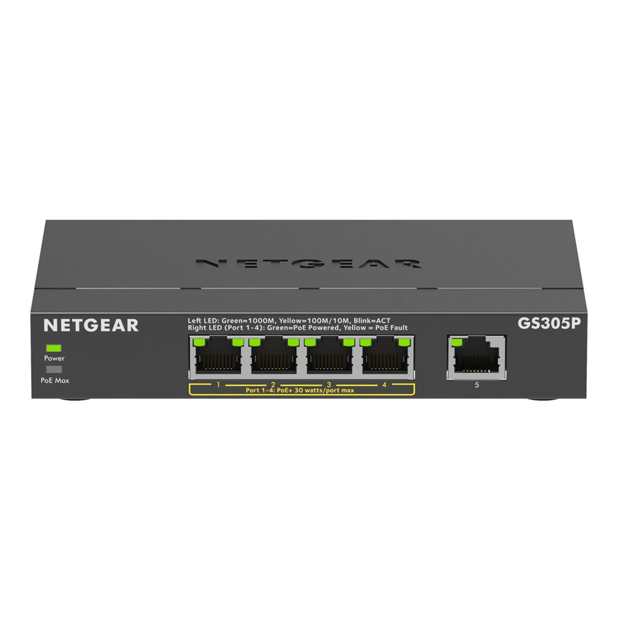 NETGEAR GS305P-300NAS 5-Port Gigabit Ethernet PoE Switch - Desktop, Wall Mountable - Image 2