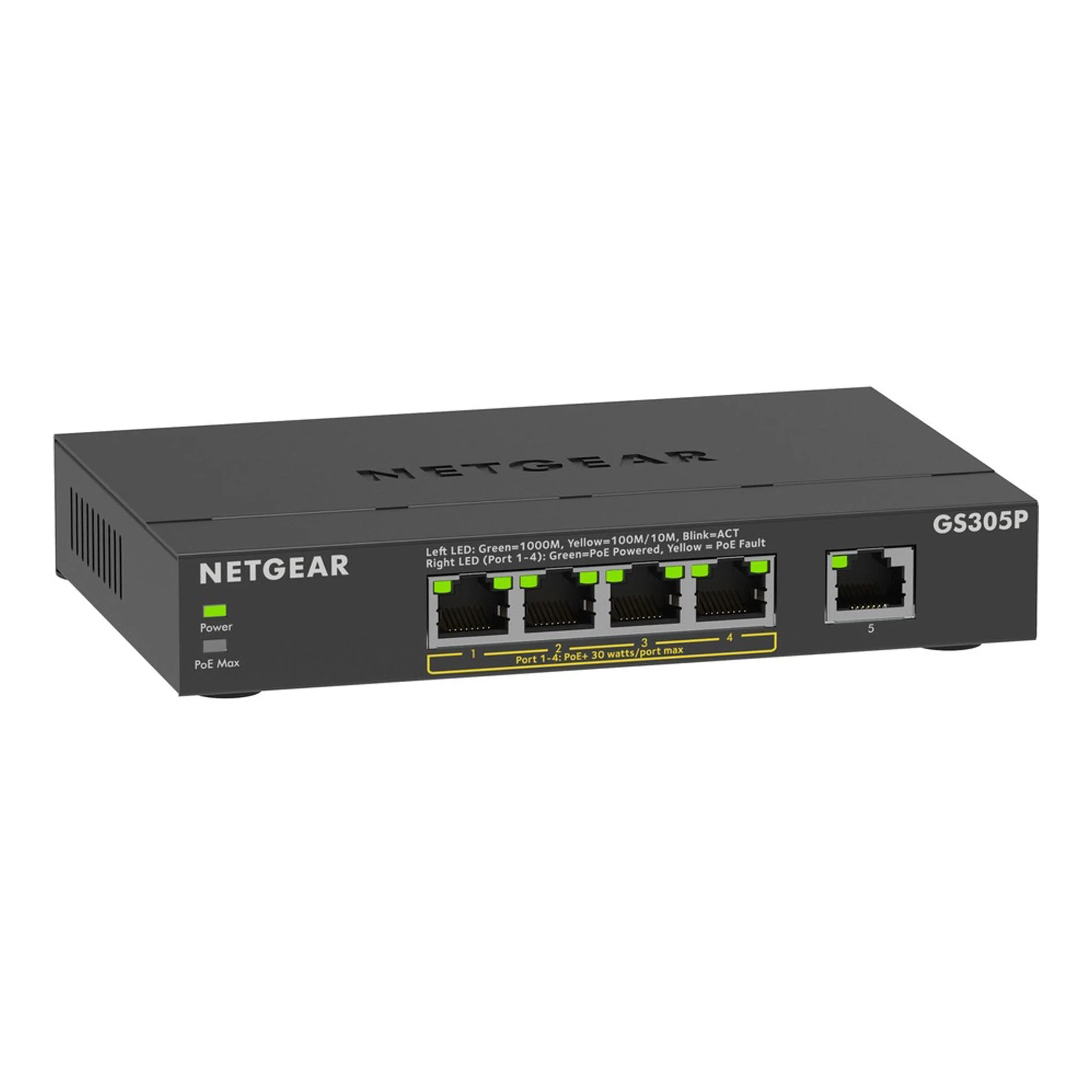 NETGEAR GS305P-300NAS 5-Port Gigabit Ethernet PoE Switch - Desktop, Wall Mountable - Image 3
