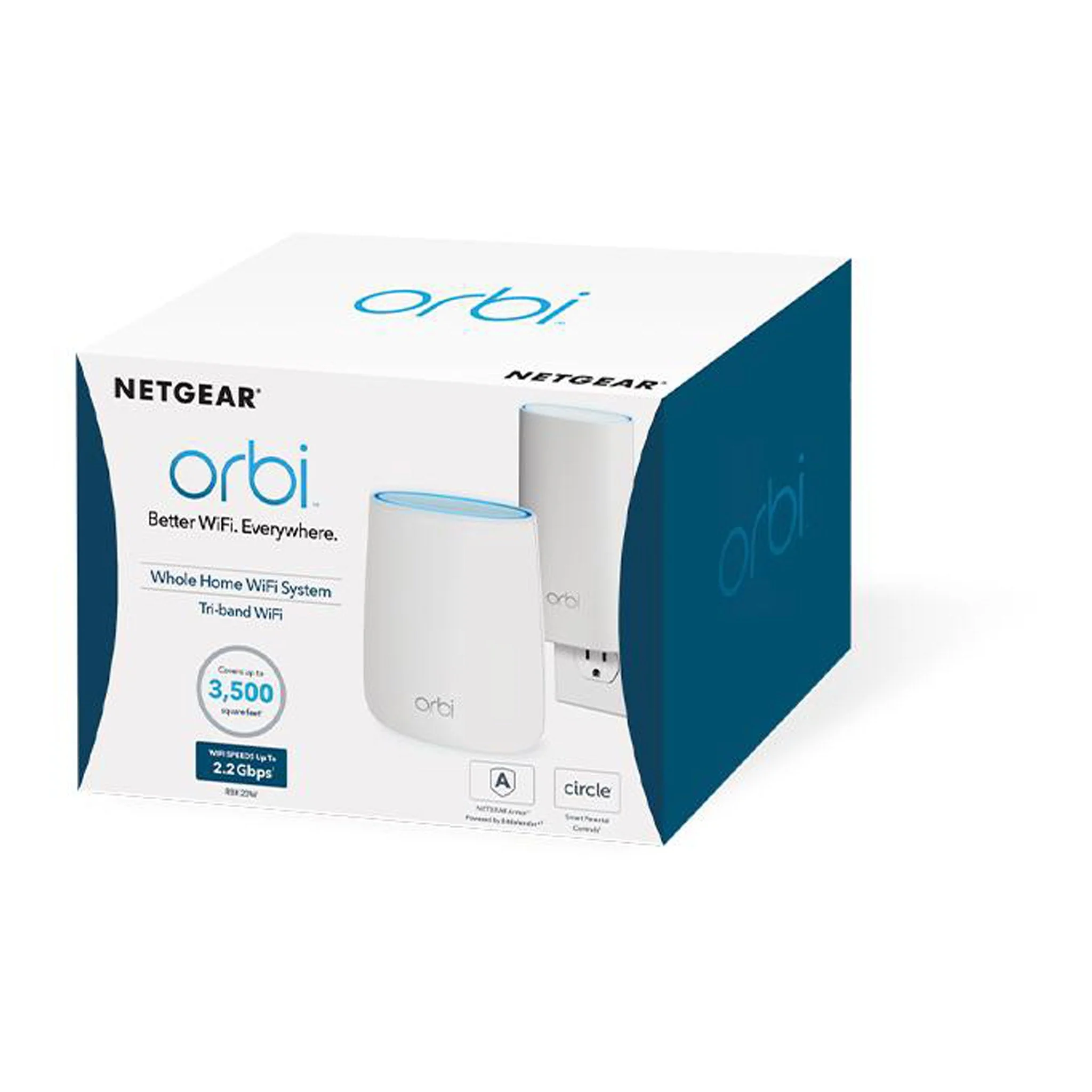 NETGEAR RBK20W-100NAS Orbi Whole Home AC2200 Tri-Band WiFi Router System - Image 2