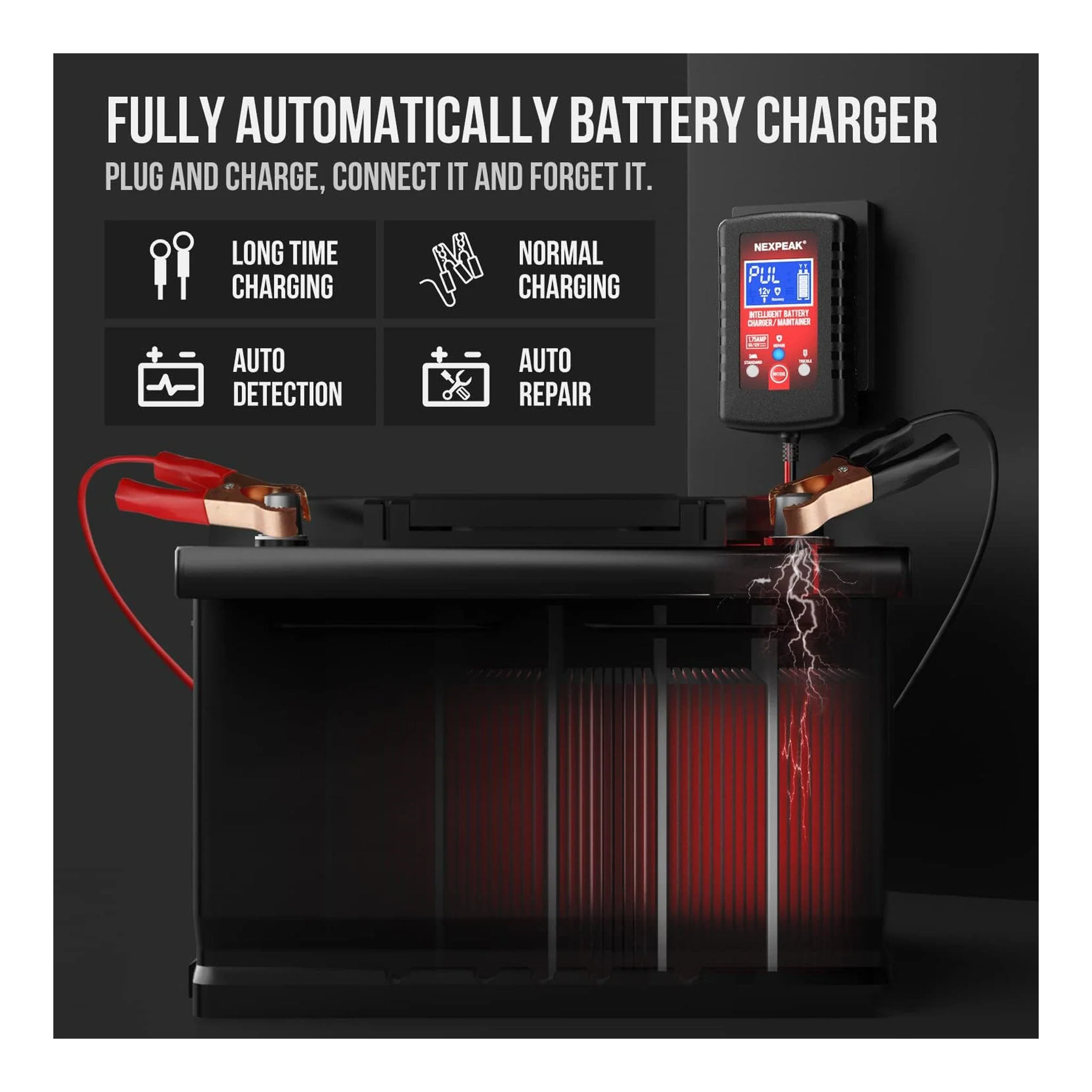 NEXPEAK NC175 6V/12V 1.75A Smart Lead-Acid Battery Charger and Maintainer - Image 4