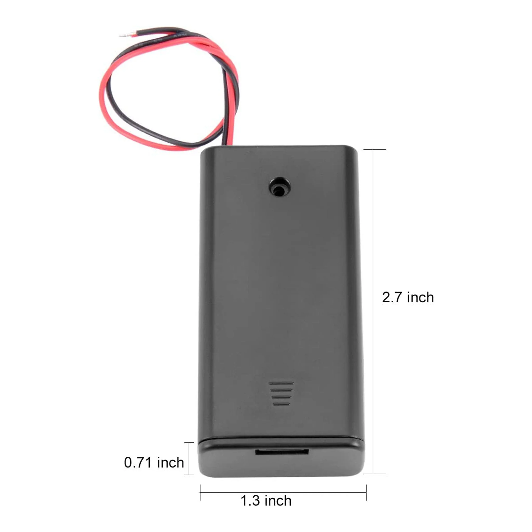 NTE 23-BH2-4 AA 2-Cell Side-By-Side Covered Battery Holder with On-Off Switch and Tinned Leads - Image 4