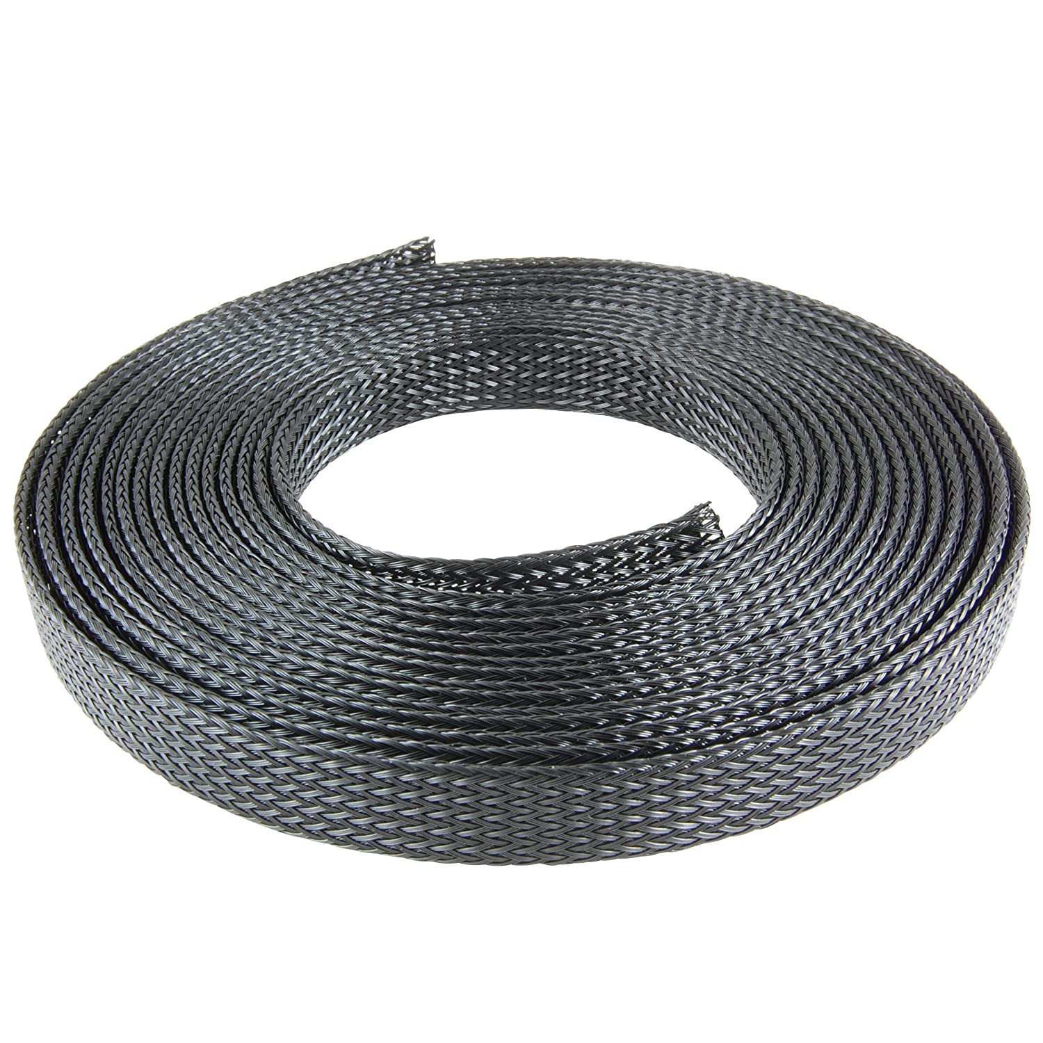 NTE 04-ES-250 1/4 Inch Braided Expandable Sleeving, Flame Retardant, Black, 16.4FT Roll - Image 3