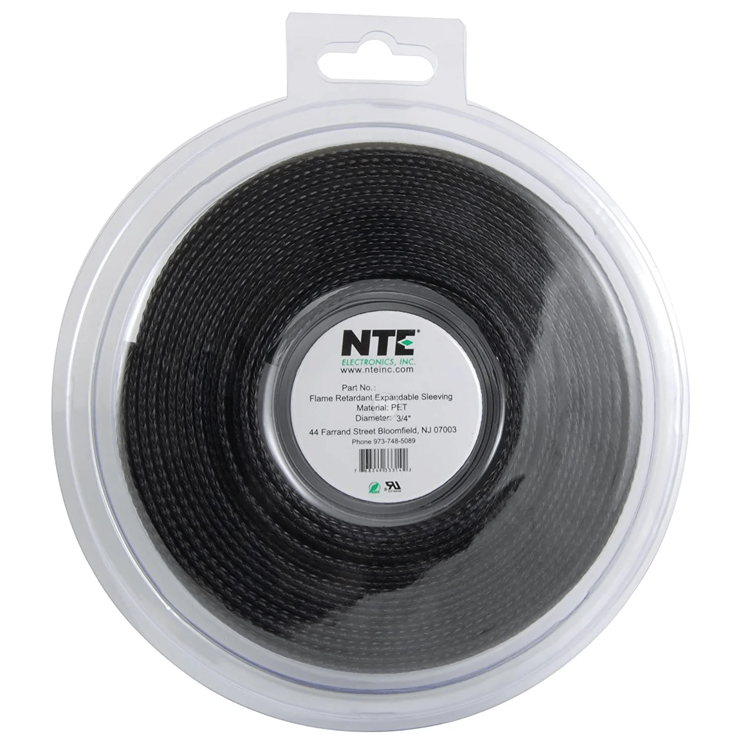 NTE 04-ES-1000 1 Inch Braided Expandable Sleeving, Flame Retardant, Black, 16.4FT Roll - Image 2