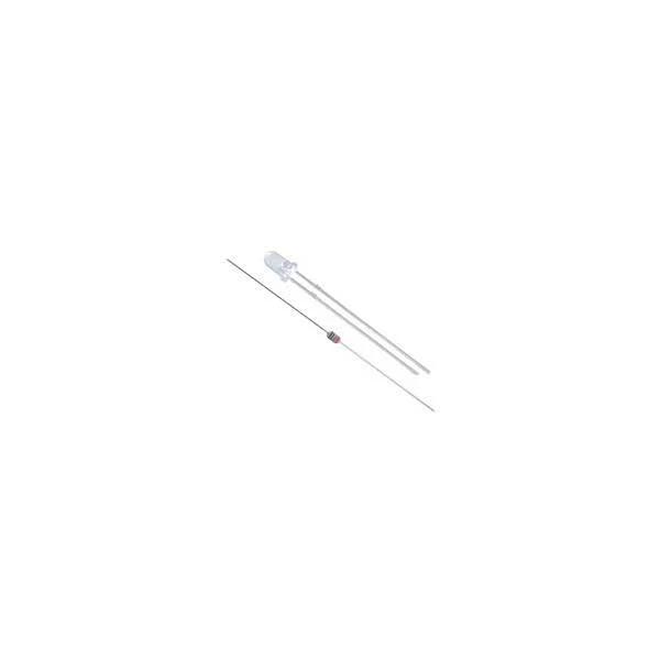 NTE Electronics 3mm Green Water Clear Lens LED Indicators and 1/8W 220 Ohm Resistors 25-pieces