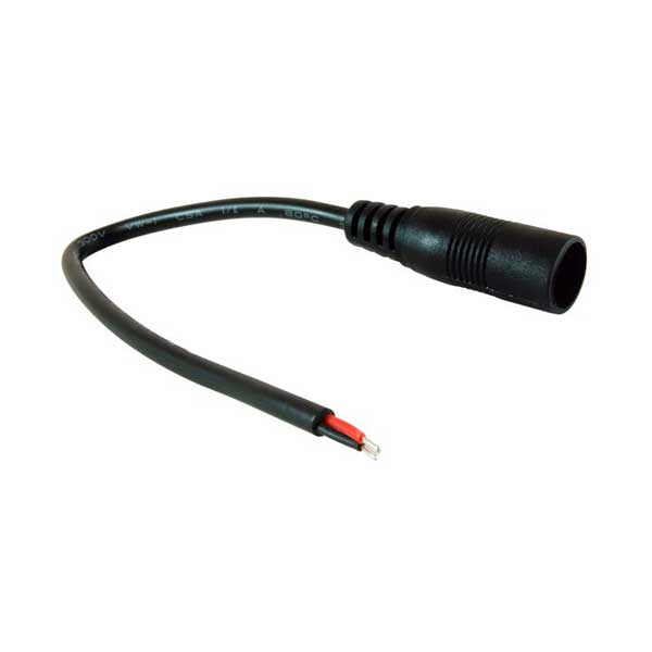 NTE Electronics 69-A17 Female DC Connector 5.5mm X 2.1mm with 2' Tinned Lead Wires For LED Strip Power Supplies And Remote