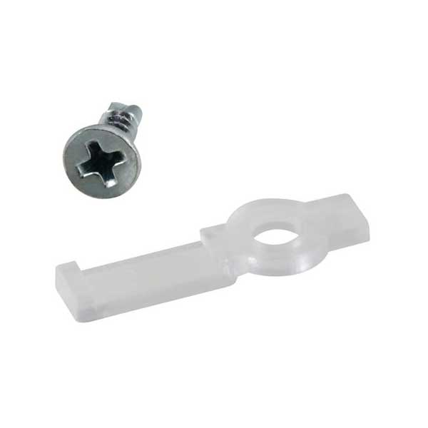 NTE Electronics 69-MC1 100-Piece Bag LED Strip Hold-Down Clip for 8mm IP20 Clear includes Screw