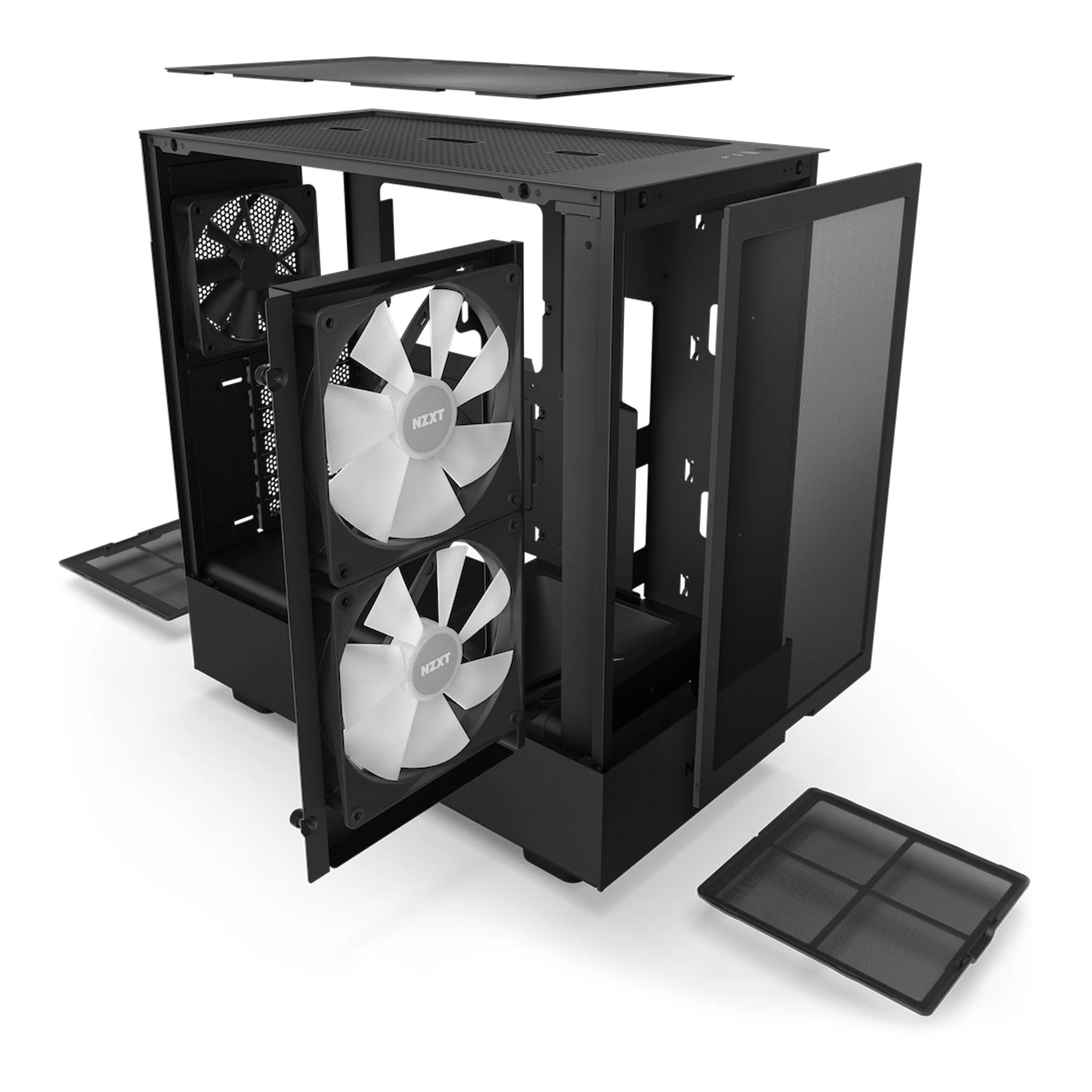NZXT CC-H51FB-R1 H5 Flow RGB ATX Mid-Tower Case with RGB Fans - Black - Image 3