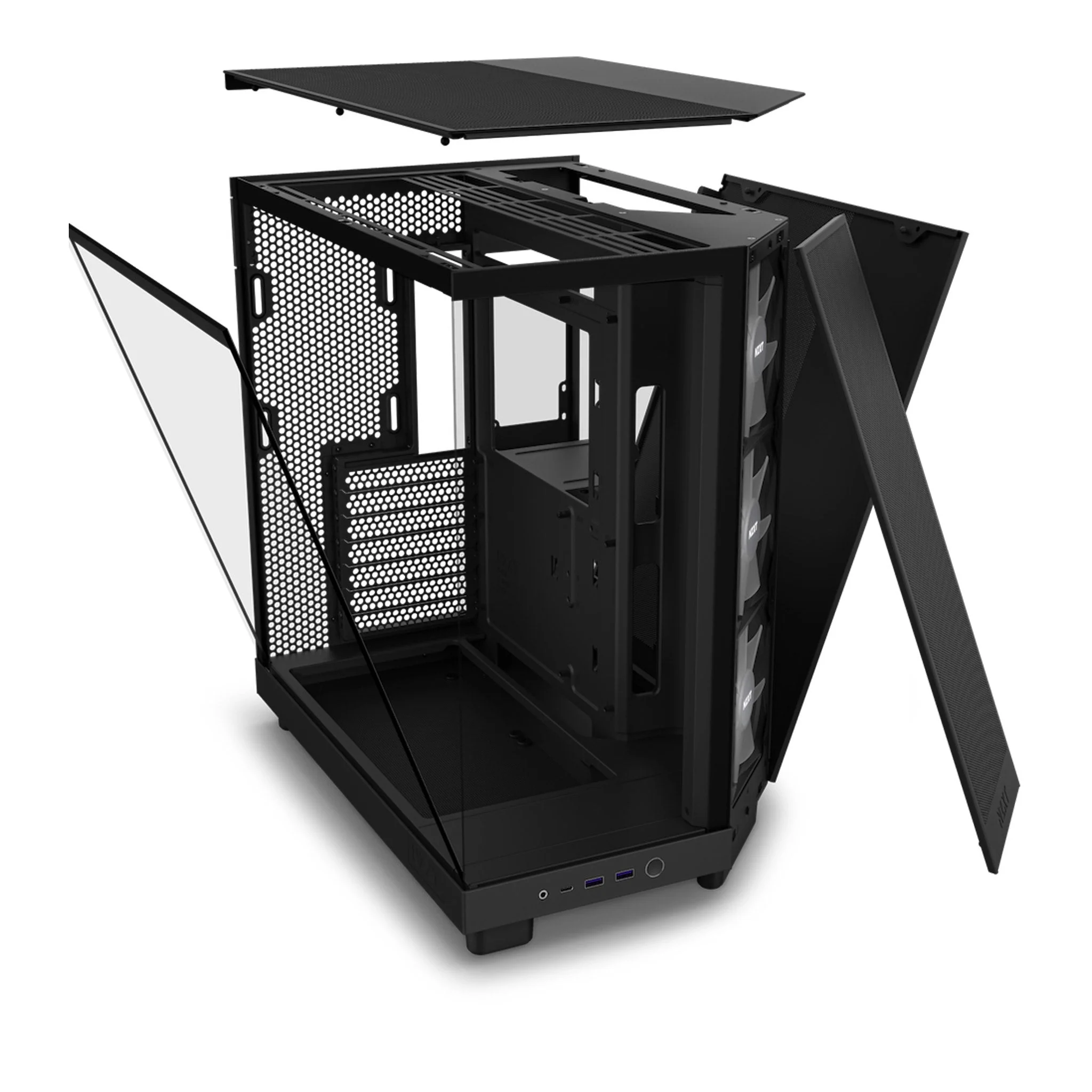 NZXT CC-H61FB-R1 H6 Flow RGB Mid-Tower Dual-Chamber Airflow ATX Case - Black - Image 4