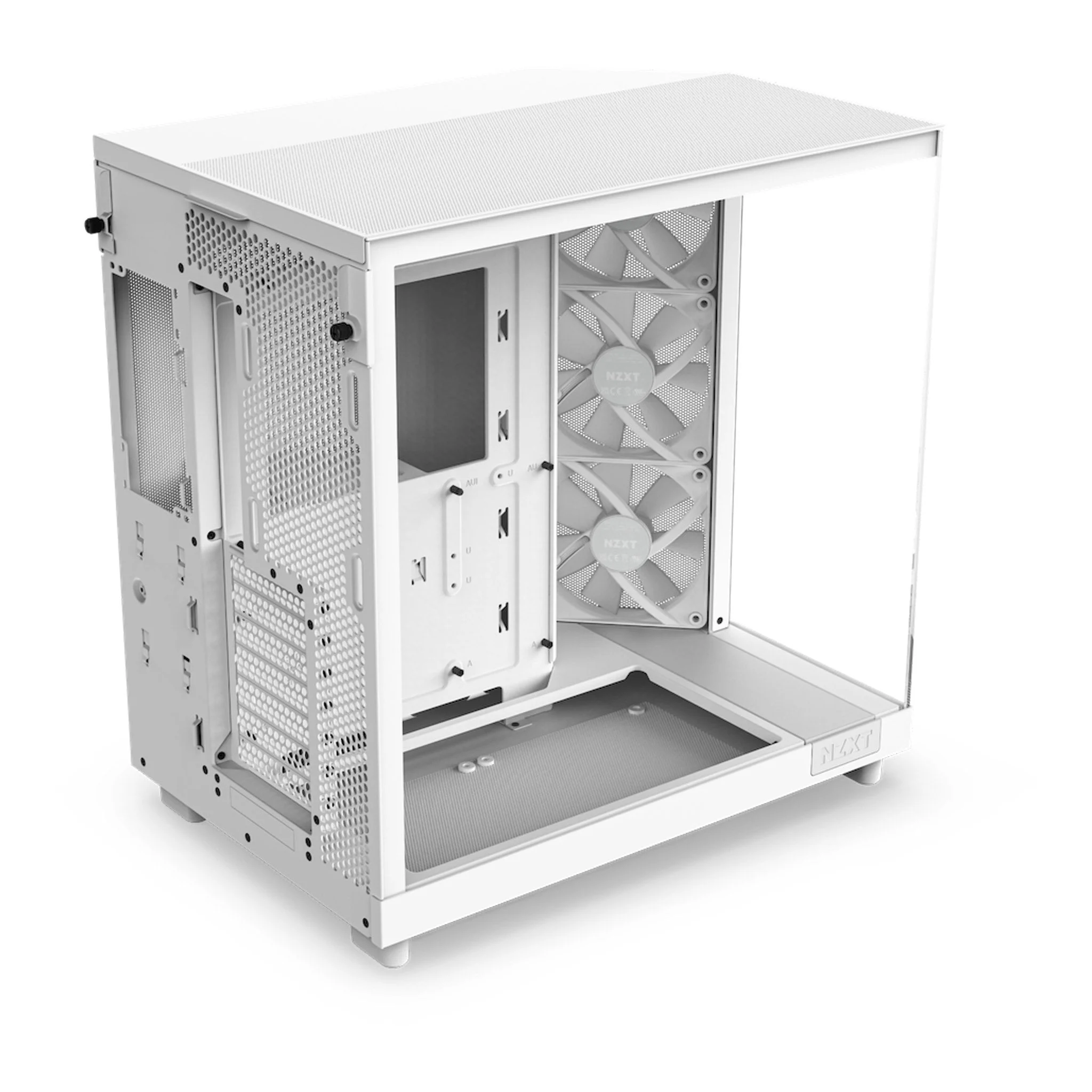 NZXT CC-H61FW-R1 H6 Flow RGB Mid-Tower Dual-Chamber Airflow ATX Case - White - Image 3