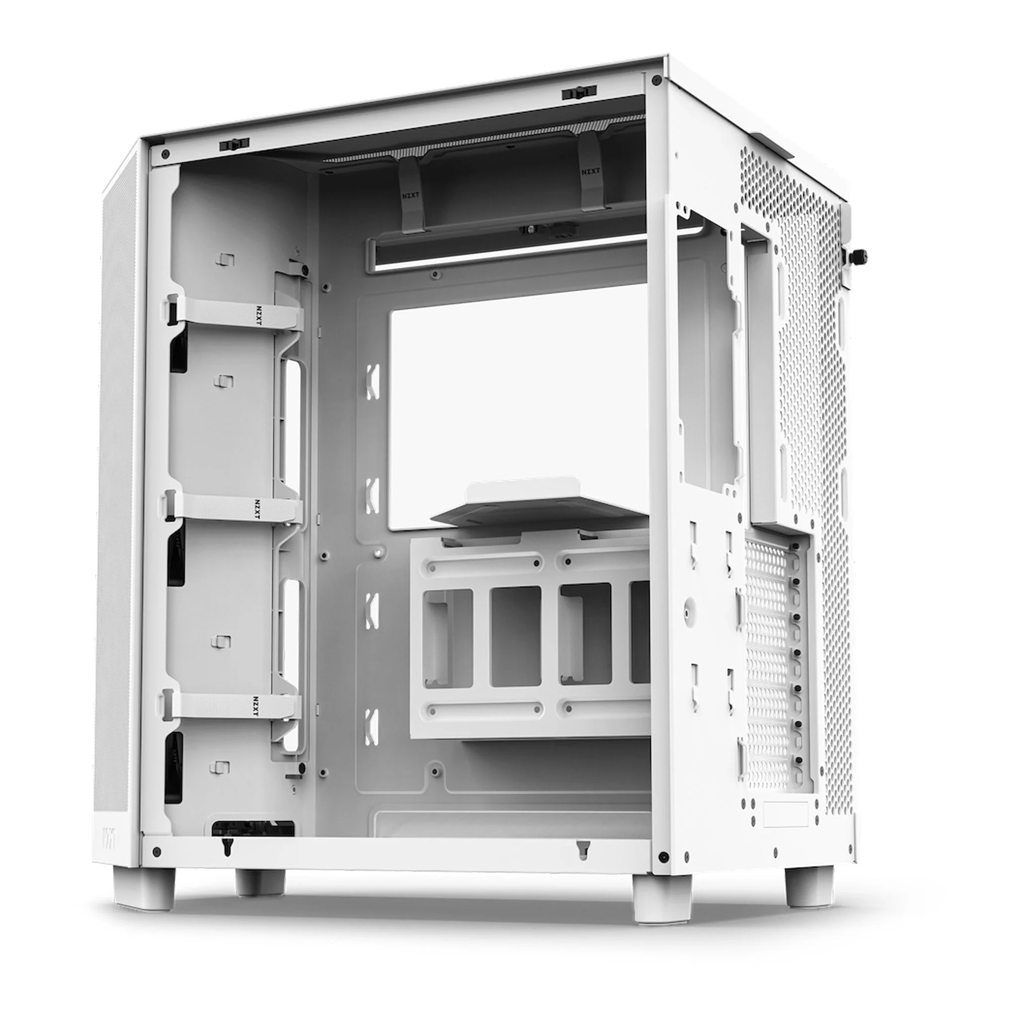 NZXT CC-H61FW-R1 H6 Flow RGB Mid-Tower Dual-Chamber Airflow ATX Case - White - Image 5
