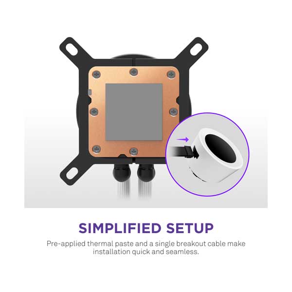 NZXT Kraken Plus 240mm RGB AIO Liquid Cooler with 1.54" LCD Display & RGB Core Fans | White | RL-KR240-W2 - Image 3