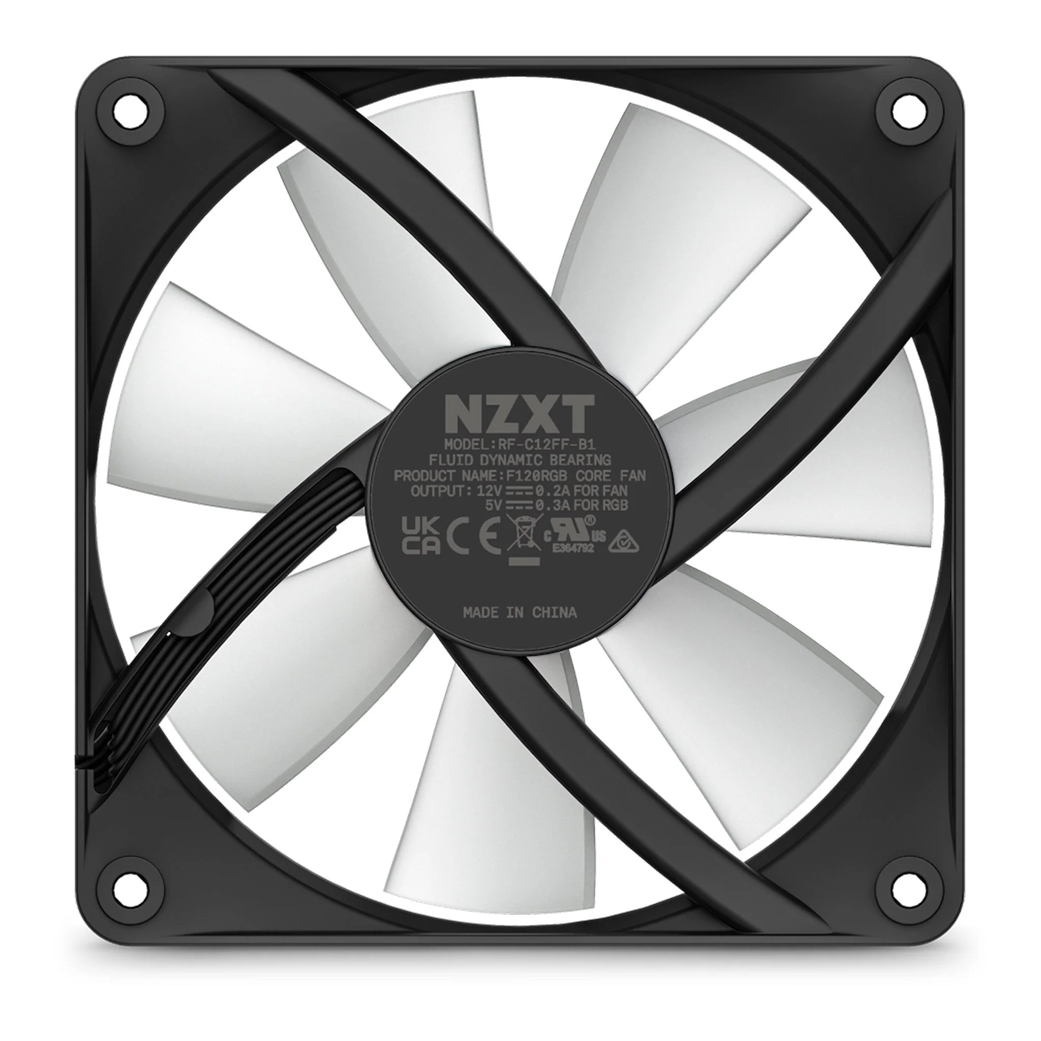 NZXT RF-C12SF-B1 F120 RGB Core 120mm Fan - Black - Image 6