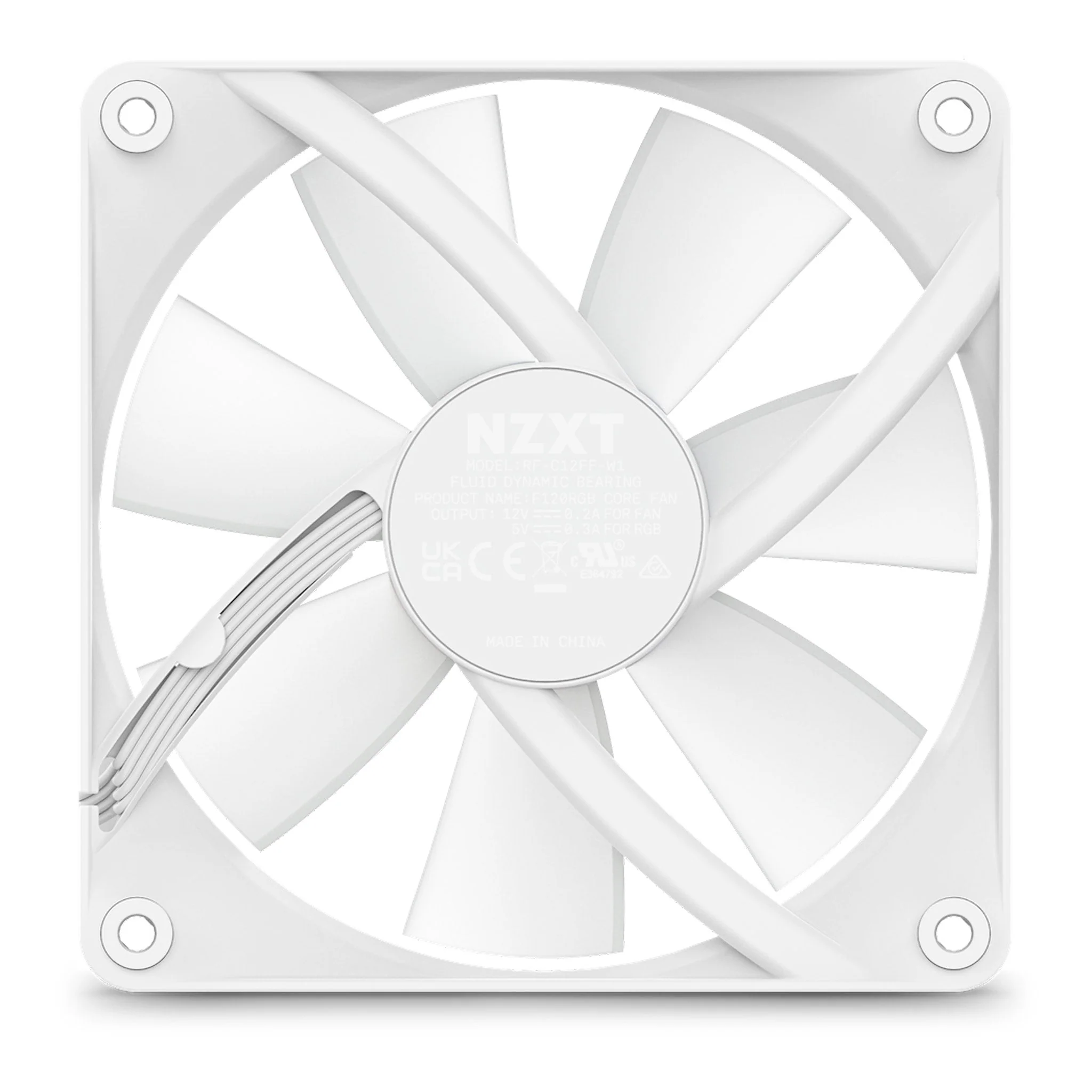 NZXT RF-C12SF-W1 F120 RGB Core 120mm Fan - White - Image 6