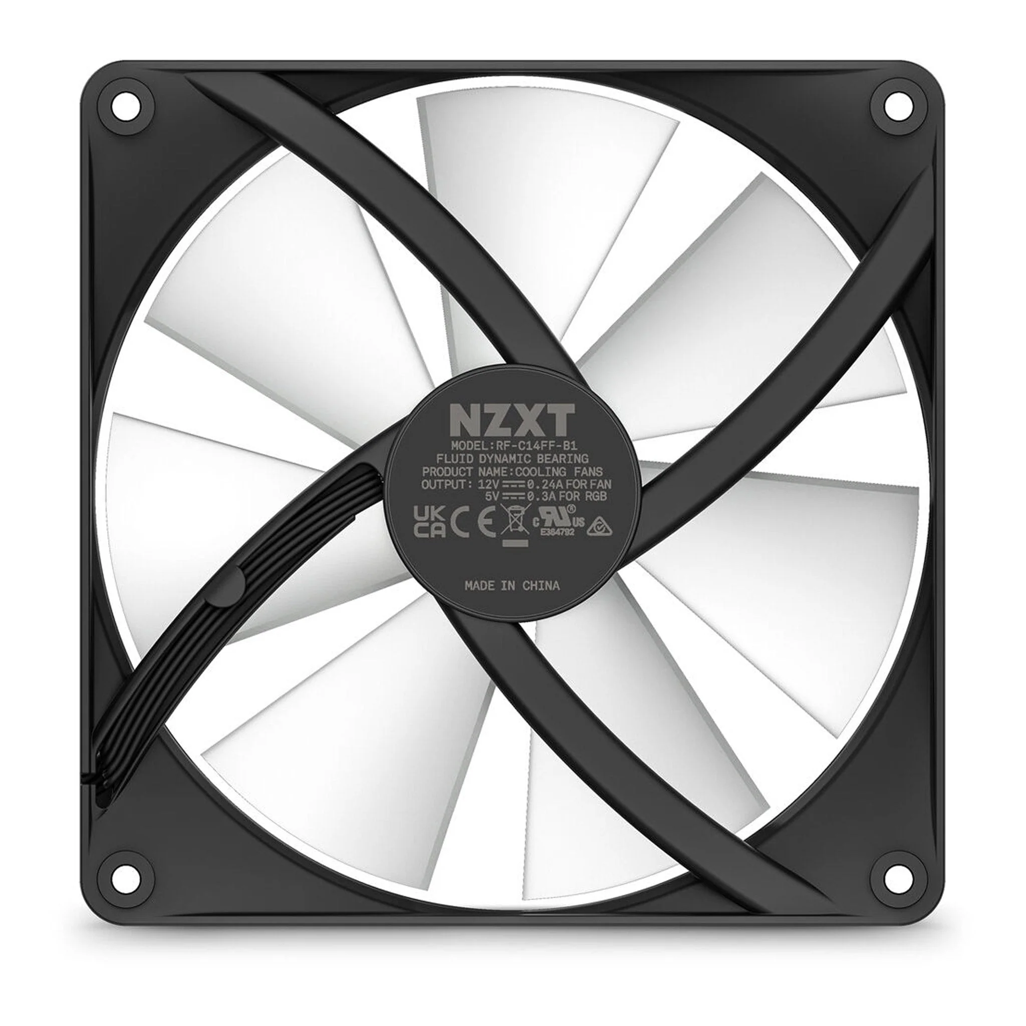 NZXT RF-C14DF-B1 140mm Hub-Mounted F140 RGB Fans with RGB Controller - 2-Pack Black - Image 3
