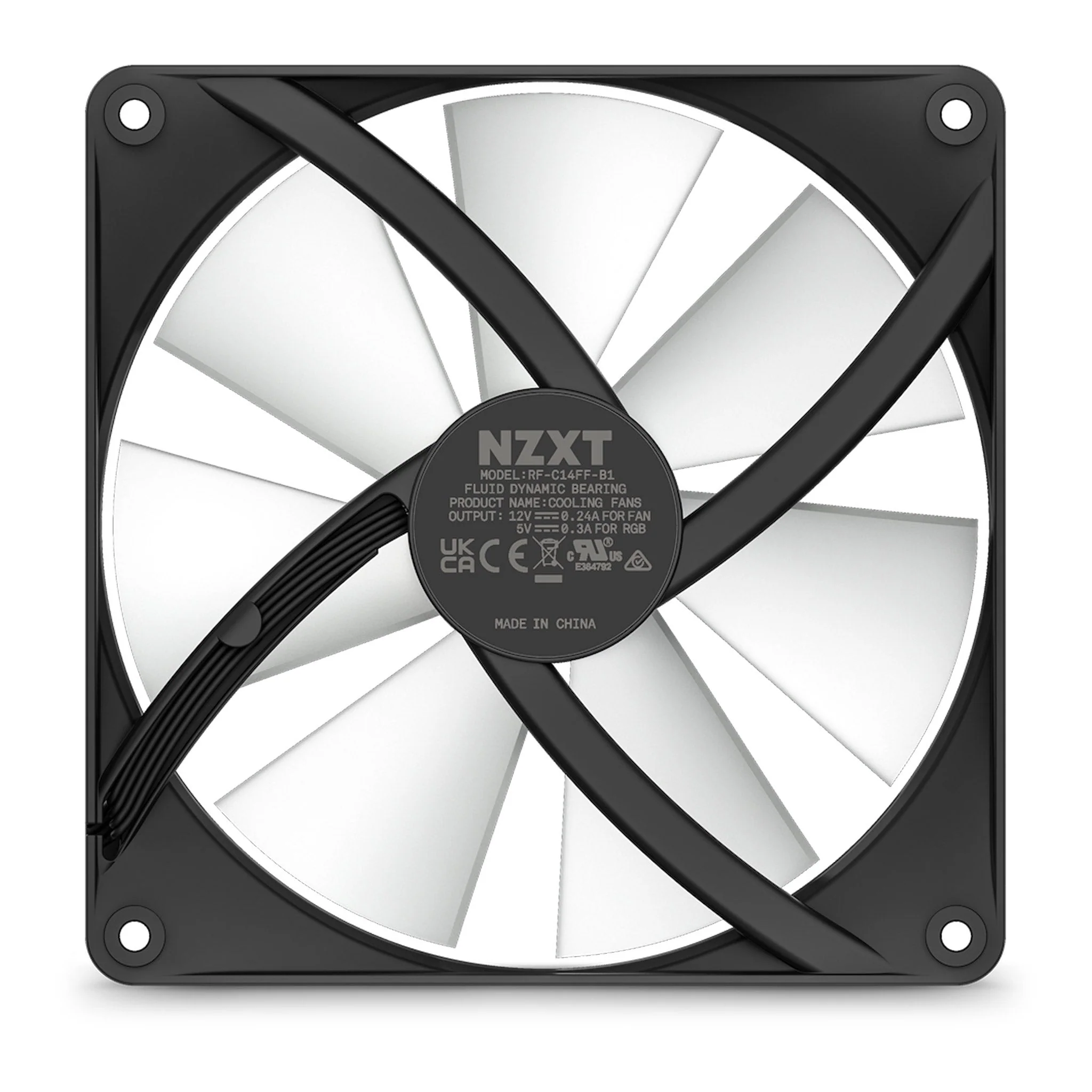 NZXT RF-C14SF-B1 140mm Hub-Mounted F140 RGB Core Fan - Black - Image 6