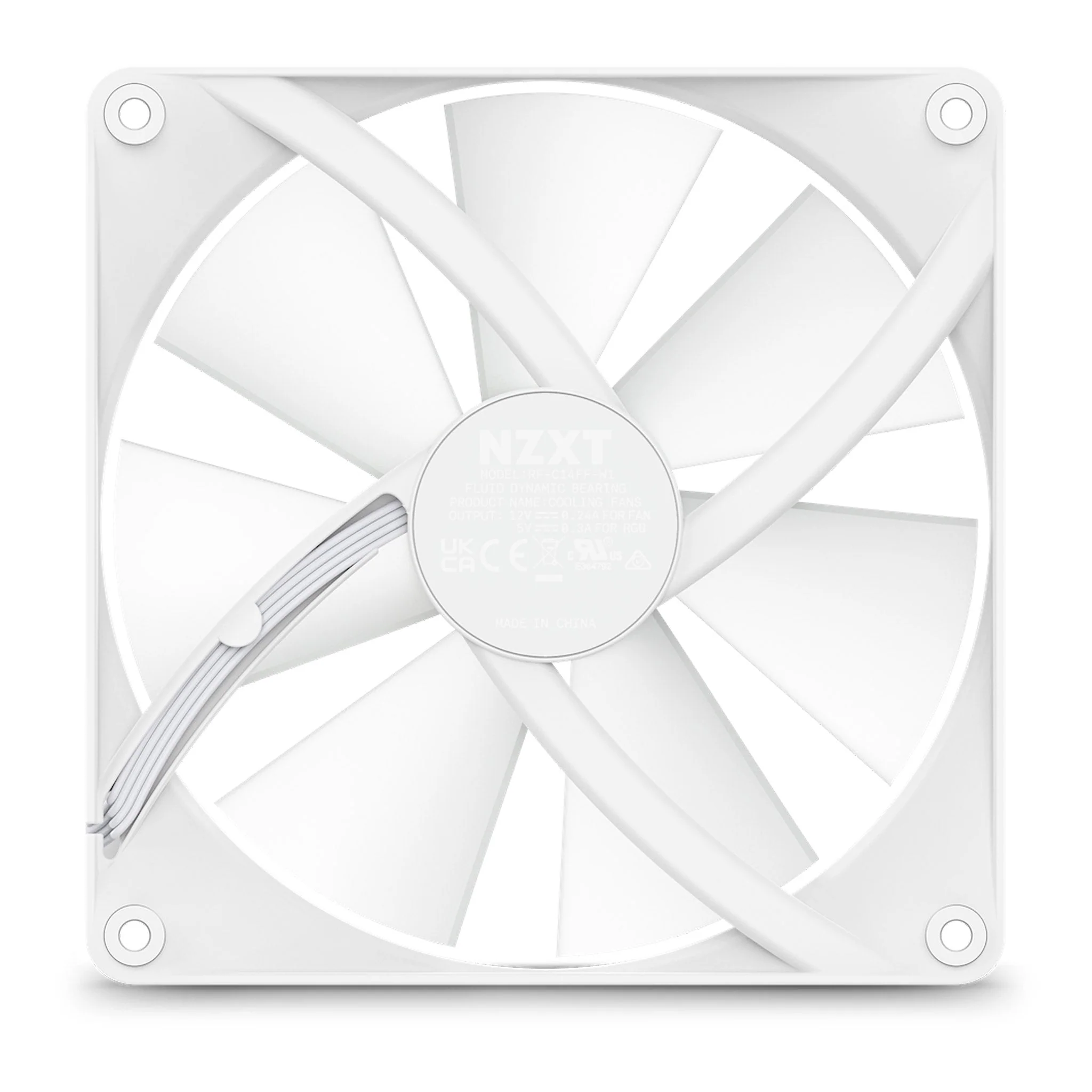 NZXT RF-C14SF-W1 140mm Hub-Mounted F140 RGB Core Fan - White - Image 6