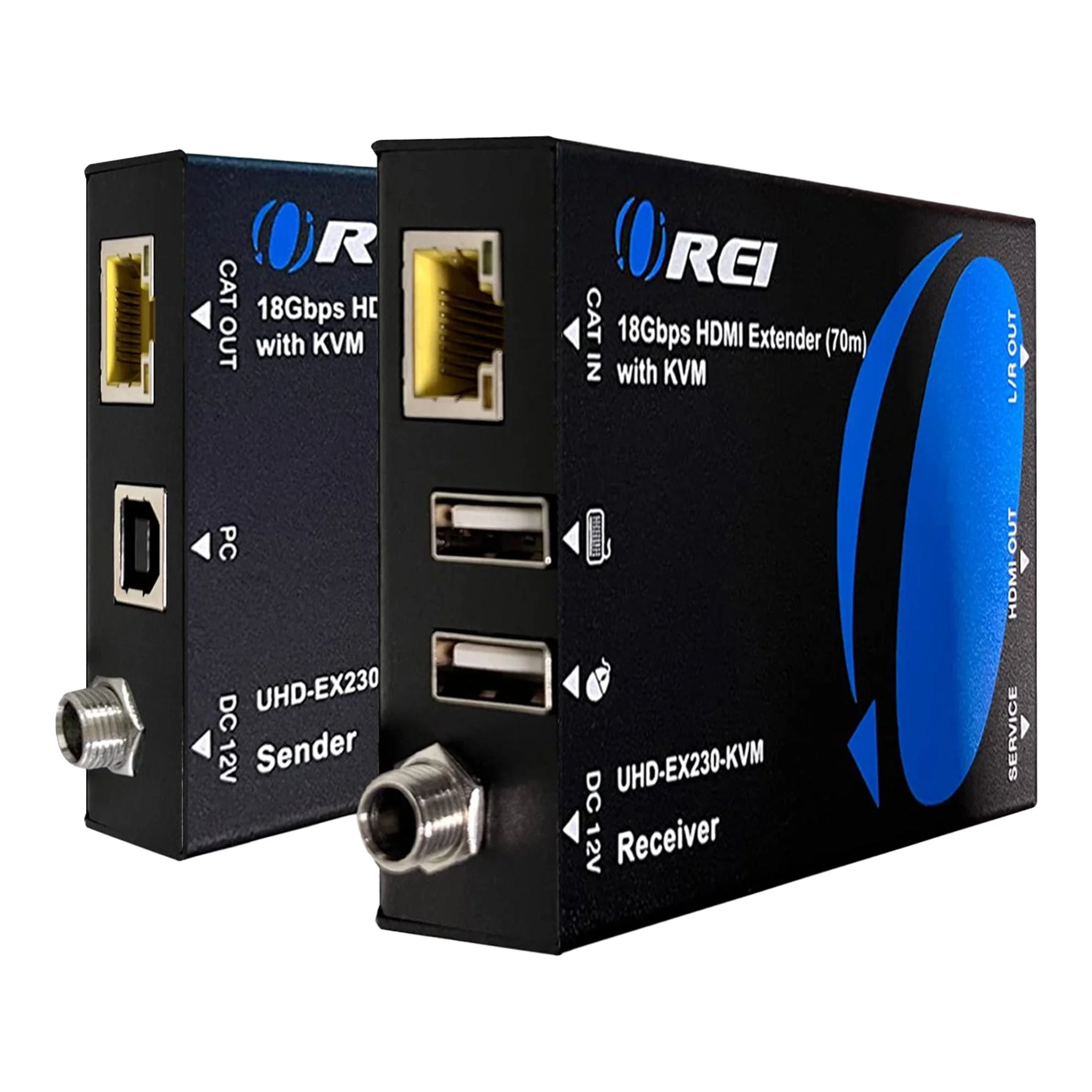 OREI UHD41-EX230-KVM 4K HDMI Extender Over CAT6/7 With KVM & HDMI Loop-Out - 4K Up To 230ft