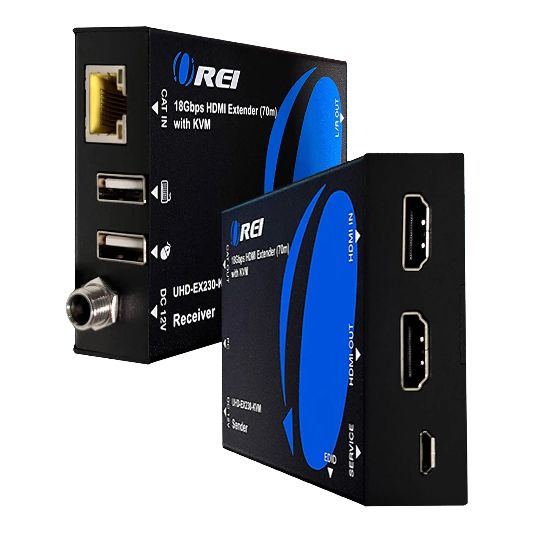 OREI UHD41-EX230-KVM 4K HDMI Extender Over CAT6/7 With KVM & HDMI Loop-Out - 4K Up To 230ft - Image 2