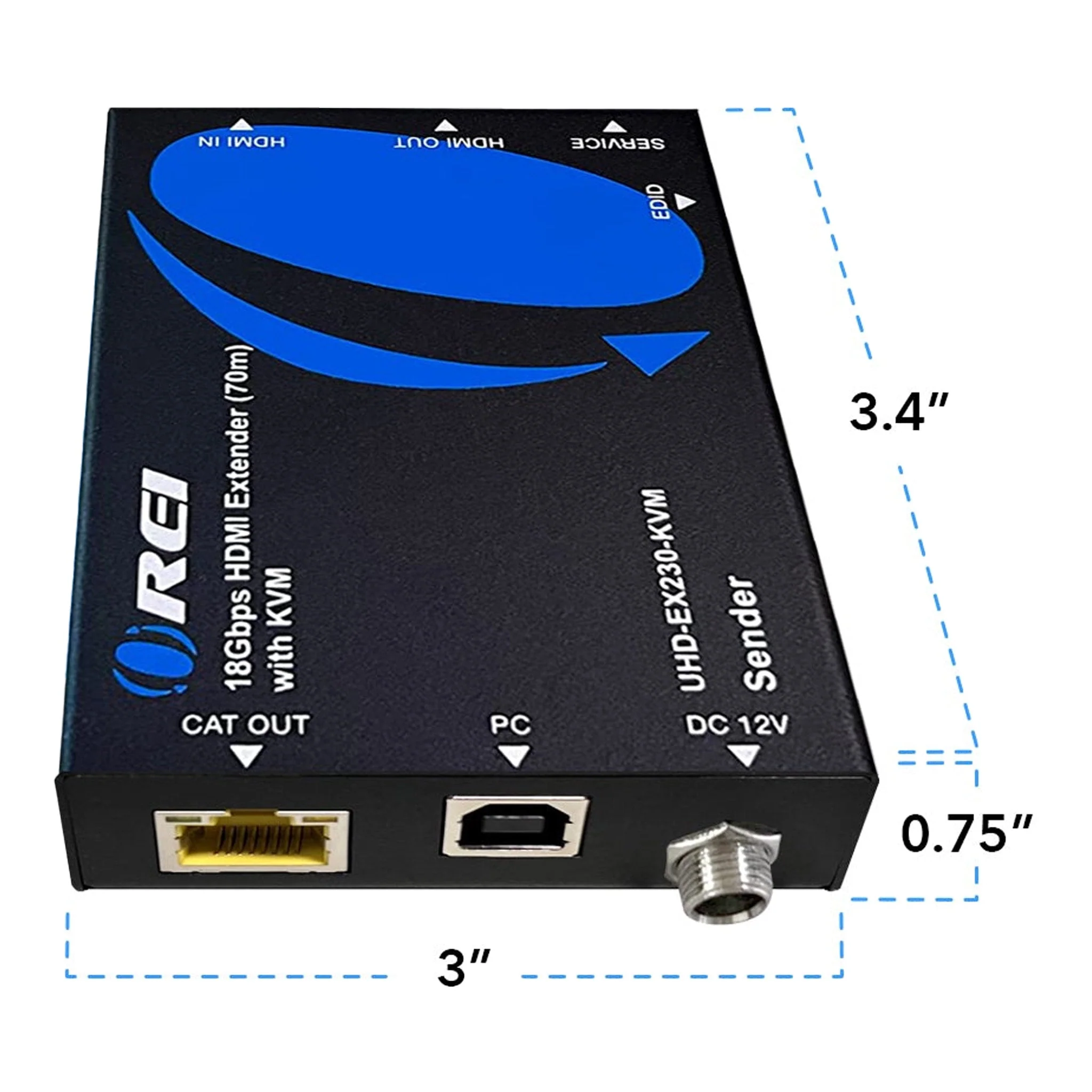 OREI UHD41-EX230-KVM 4K HDMI Extender Over CAT6/7 With KVM & HDMI Loop-Out - 4K Up To 230ft - Image 3