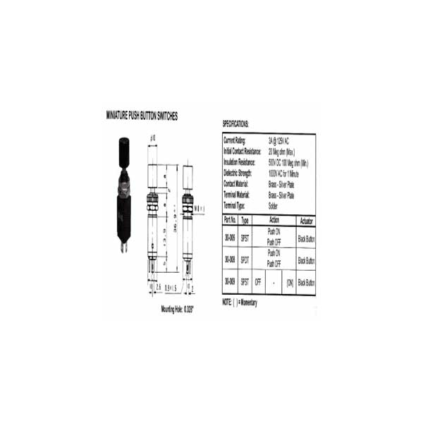Mini Push Button Switch - SPST - Image 2