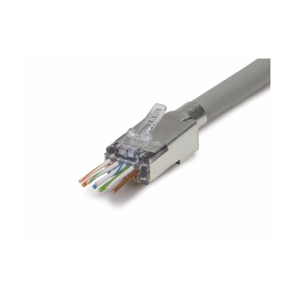 Platinum Tools ezEX44 Shielded RJ45 External Ground Connector (Cat6 23 AWG), 50/Jar.