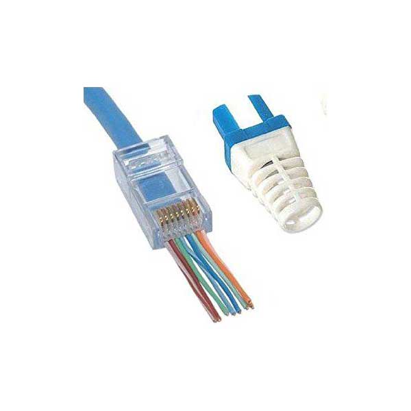 Platinum Tools' EZ-RJ45 Cat 6+ Connectors w/ Strain Reliefs - 30 Pack