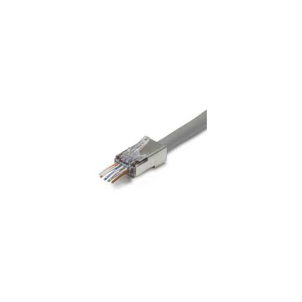 Platinum Tools ezEX44 Shielded CAT6 Connector, Internal Ground (25 pieces)
