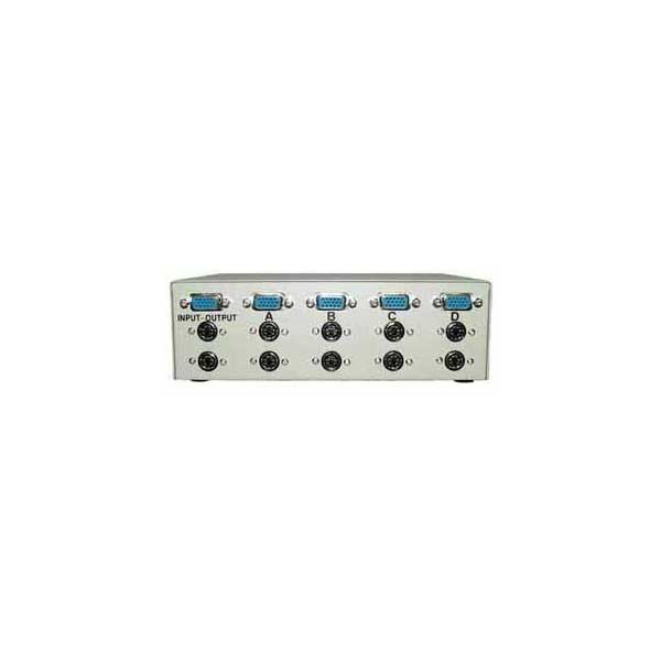 ABPS2COM-4E 4-Way PS/2 / HD15 VGA / Mini DB6 Manual Data Switch Box