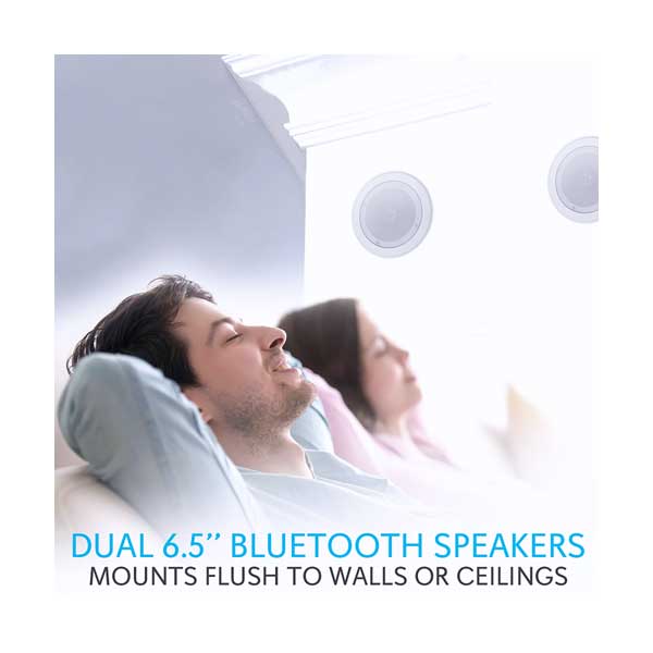 Pyle PDICBT652RD Dual 6.5" 200W White Ceiling/Wall Flush Mount 2-Way Bluetooth Home Speakers - Image 5