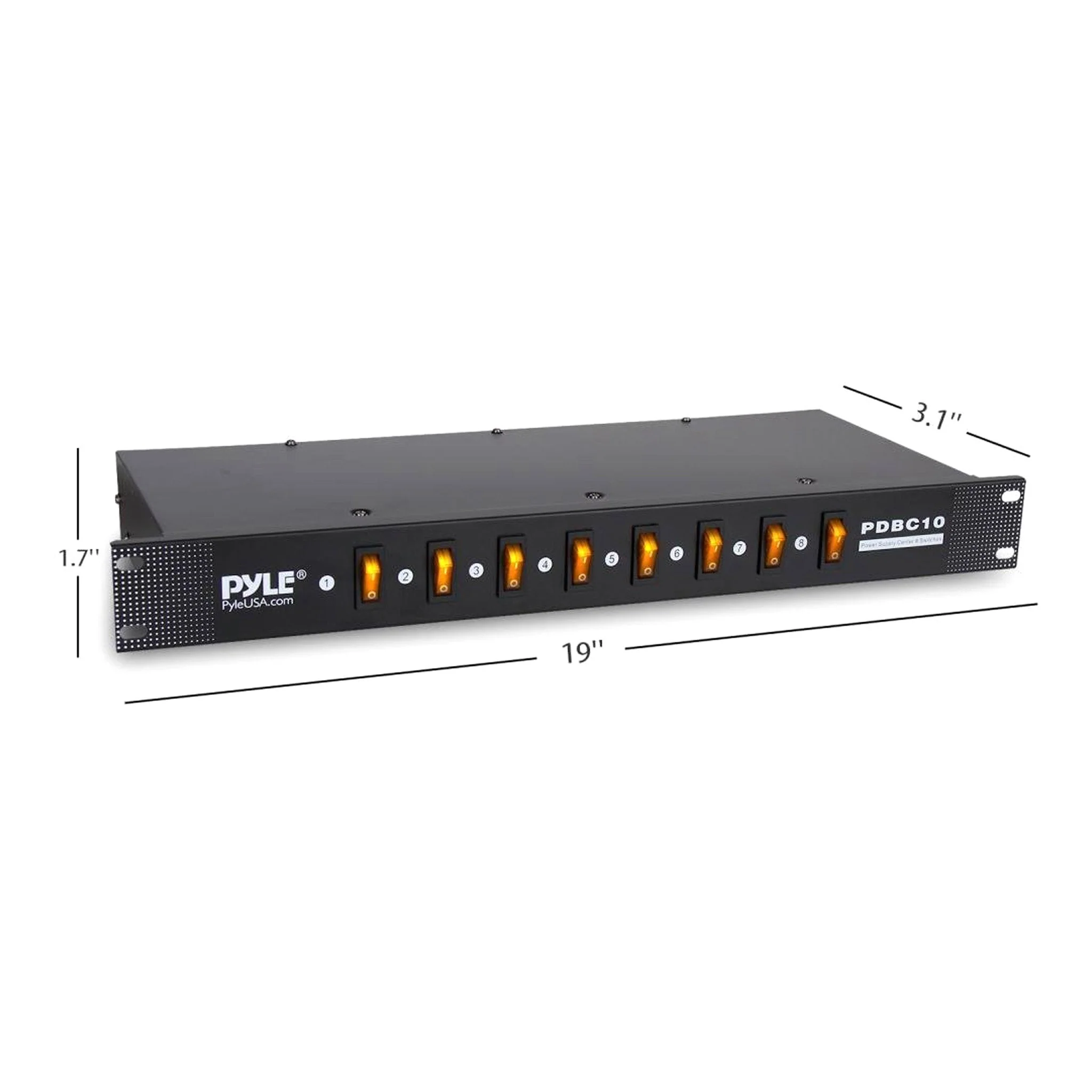 Pyle-Pro PDBC10 8-Outlet Rack Mount Power Supply Center with Each Outlet Switch - Image 4