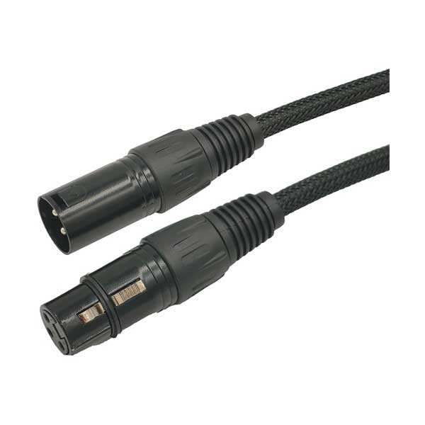 QVS 25ft Heavy-Duty XLR Balanced Nylon-Braided Shielded Audio Cable | XLRMF-N25