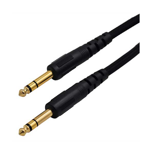 QVS 50ft Balanced TRS Interconnect Nylon-Braided Shielded Audio Cable | TRS-N50