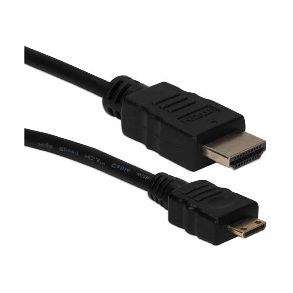 QVS HDAC-2M 2-Meter Thin High Speed HDMI to Mini HDMI 4K HD Camera Cable