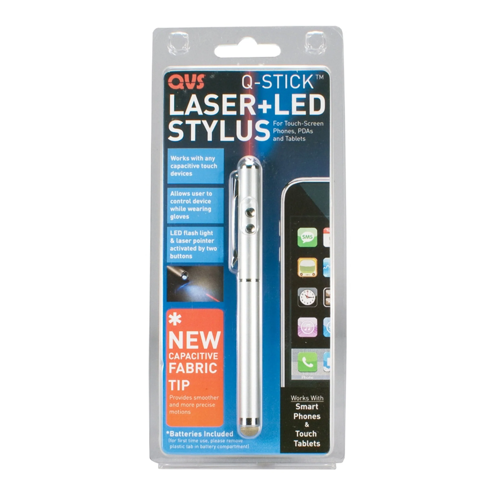 QVS IS4-SV Premium 3-in-1 Laser Pointer & LED Flashlight with Stylus for Tablets & Smartphones - Image 2