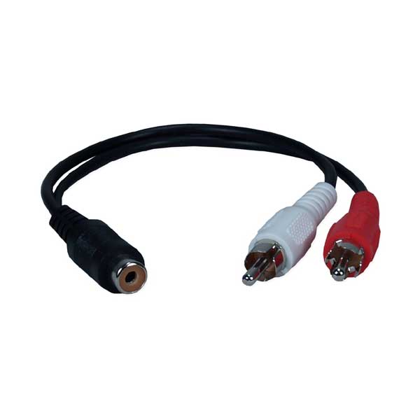QVS RCA1P-Y 6in RCA Phono to Two Parallel Phono Jack Cable