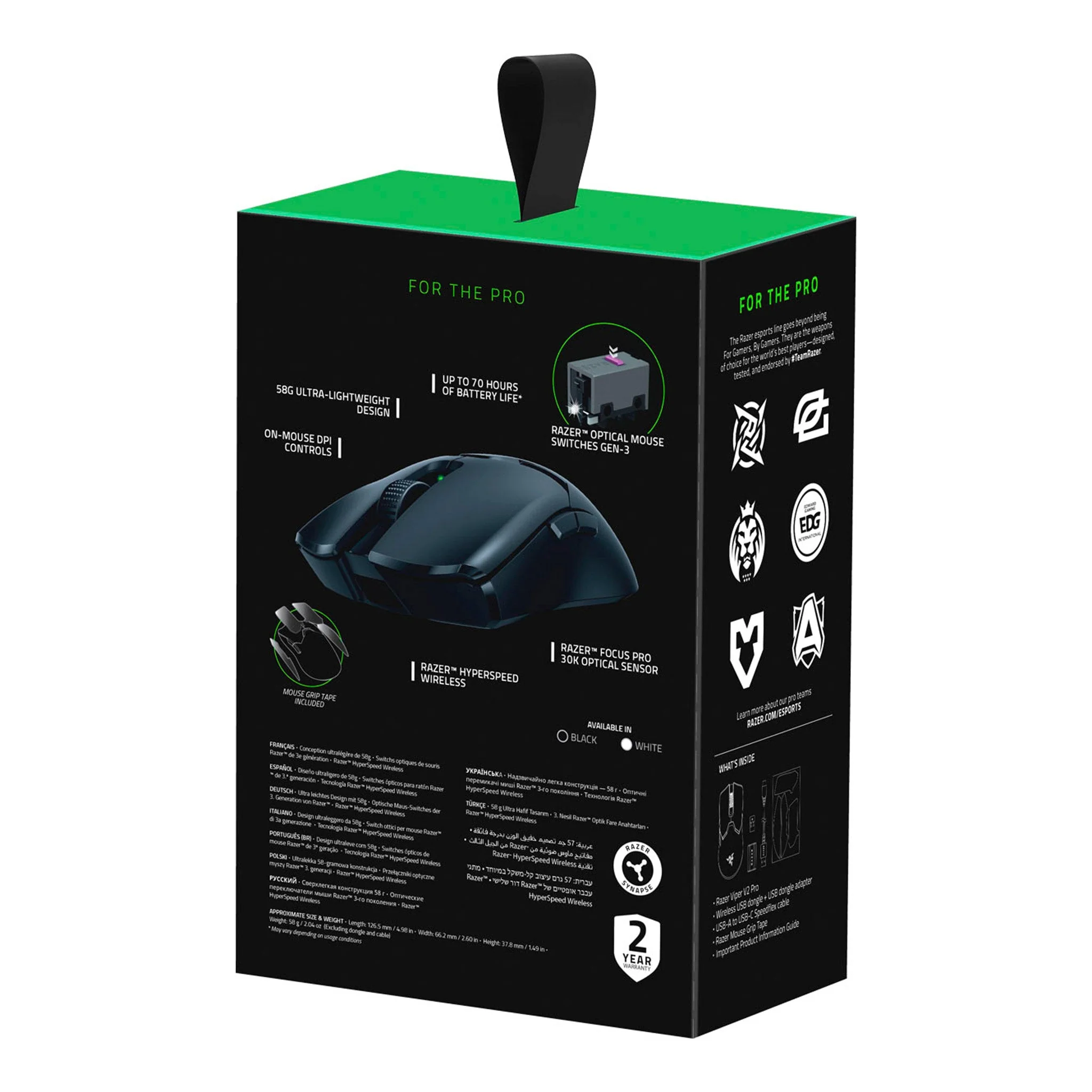 Razer RZ01-04390100-R3U1 Wireless Black Viper V2 Pro Optical Gaming Mouse - Image 8