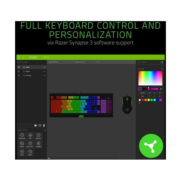Razer RZ03-02260200-R3U1 Cynosa Wired Membrane Gaming Keyboard with Razer Chroma RGB - Image 5