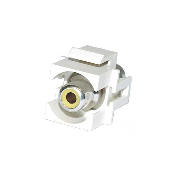 RCA Feed-Thru Connector Module (Yellow w/ White Insert)