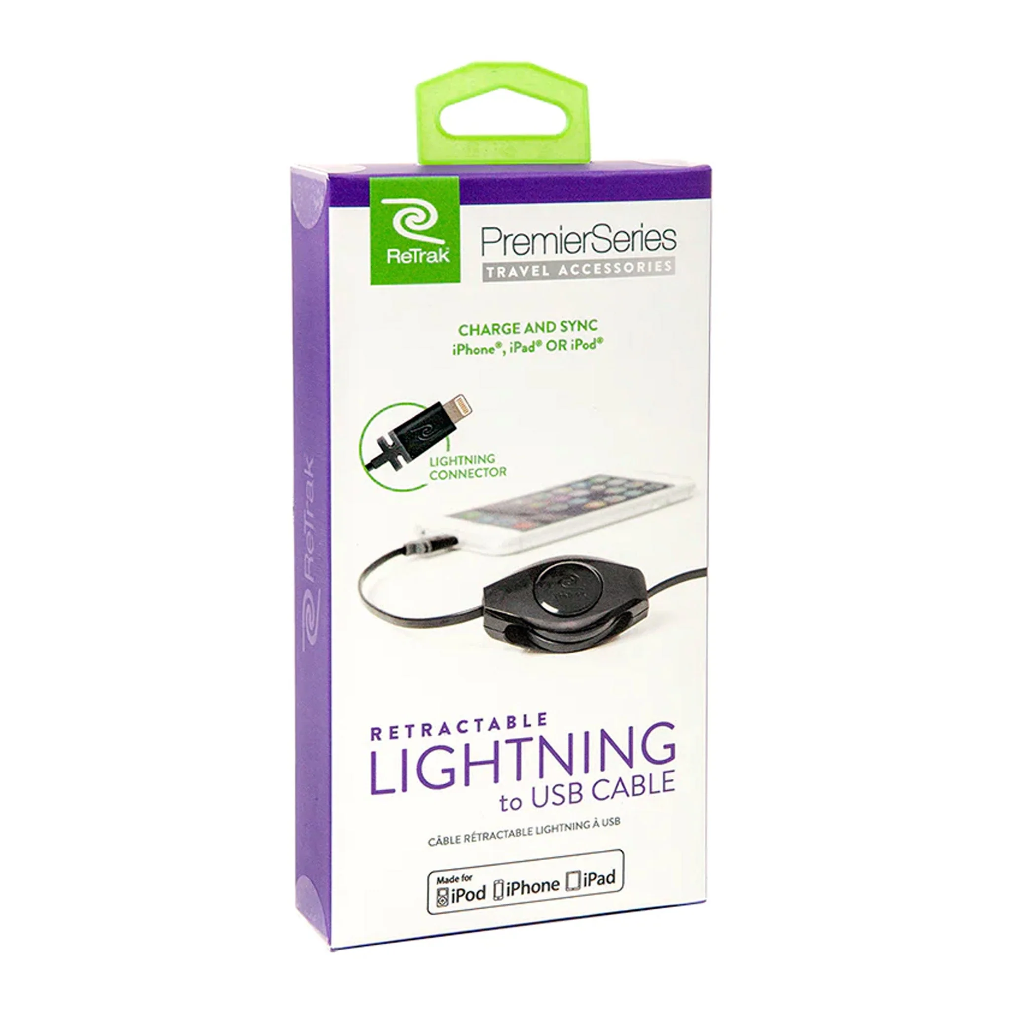ReTrak ETLTUSBWT 3.2ft 2.4A Retractable Charge & Sync Lightning Cable - Image 4