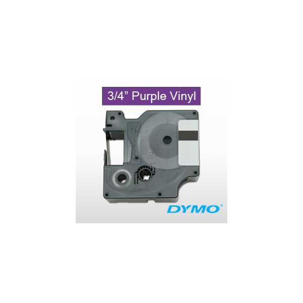 DYMO Rhino 1805421 3/4" Vinyl Label Tape, White On Purple, IND, 18FT
