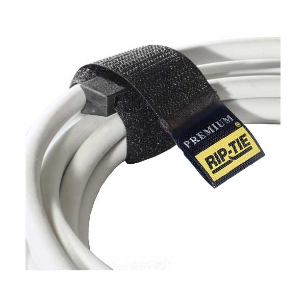 Rip-Tie RLH-095-010-BK 1" x 9.5" Black Rip-Lock CableWrap 10-Pack