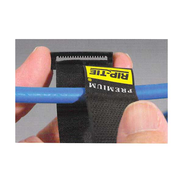 Rip-Tie RLH-095-010-BK 1" x 9.5" Black Rip-Lock CableWrap 10-Pack - Image 2