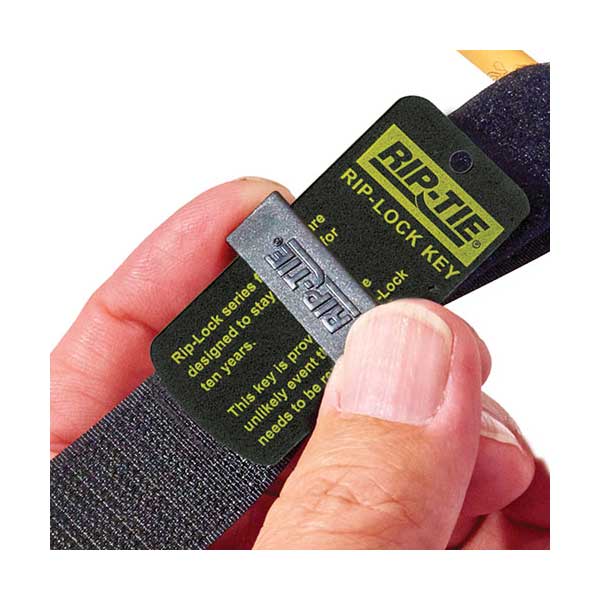 Rip-Tie RLH-095-010-BK 1" x 9.5" Black Rip-Lock CableWrap 10-Pack - Image 4