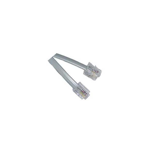 RJ11 Flat Satin Phone Cord - Straight / 7'